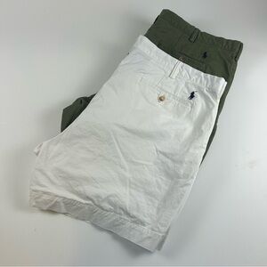 Polo Ralph Lauren Mens SZ 42 Lot Of 2 Stretch Cotton Twill Chino Pony Shorts